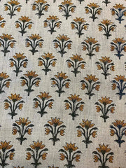 Hand Block Printed Linen Fabric , Home Decor Best Linen Fabric for decor, pillows ,upholstery, curtain 2 - Rohiyaan